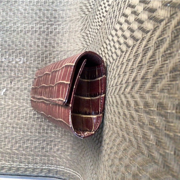 Abas Brown/Gold Alligator Leather Cylinder Clutch